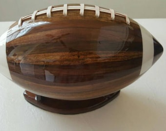 Customizable wooden football shaped BLANKS. Ready to add your very own unique logo.