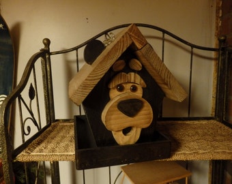 Whimsical Rustic Bear Bird Feeder Small