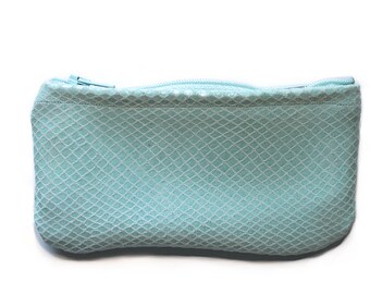 Teal Snakeskin Pouch