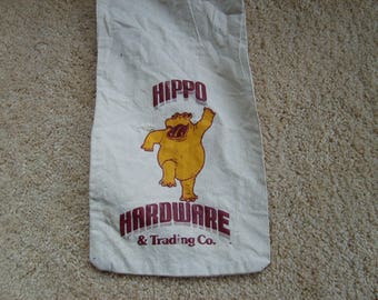 Bank Bag, Vintage Money Bag, Hippo Hardware, Canvas Bank Bag