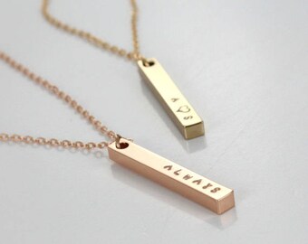 Personalized Couple's Necklace Gift- Wedding Date - Bridesmaid Necklace - Custom Date - Rose Gold / Silver/ Gold Plated
