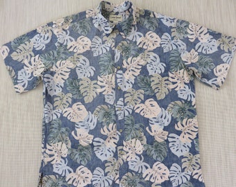 Hawaiian Shirt Men COOKE STREET Copyrighted Jungle Reverse Print Aloha Shirt Tropical Leaves 100% Cotton Camp - 2XL - Oahu Lew's Shirt Shack