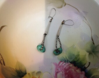 Vintage Sterling Native American Turquoise Earrings