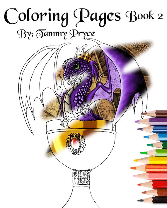fantasy art coloring book 2 with dragons mermaids fairies adult coloring pages kids coloring pages from tammypryce on etsy studio - Adult Coloring Books 2 fantasy art coloring book 2 with dragons mermaids fairies adult coloring pages kids coloring pages from tammypryce on etsy studio - Adult Coloring Books 2