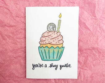 birthday 25th card quarter century gift happy cupcake magical potter harry