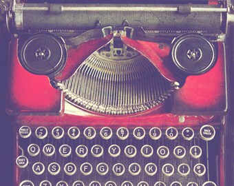 Before Email - Fine Art Photograph of Vintage Typewriter - Red, Royal, Typewriter Print