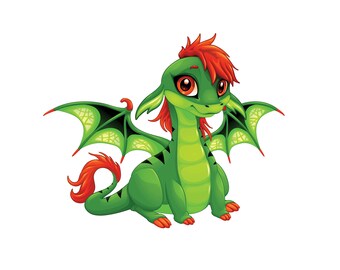 Cute Green Dino Vinyl Decal