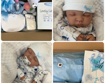 Childrens Reborn Starter Baby Box Opening Brad 18" 2lb 2oz New UK Baby Boy Sewn In Limbs Sleeping