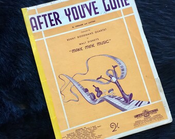 After You've Gone Benny Goodman's Quartet Disney Sheet Music from Make Mine Music Australian Printing