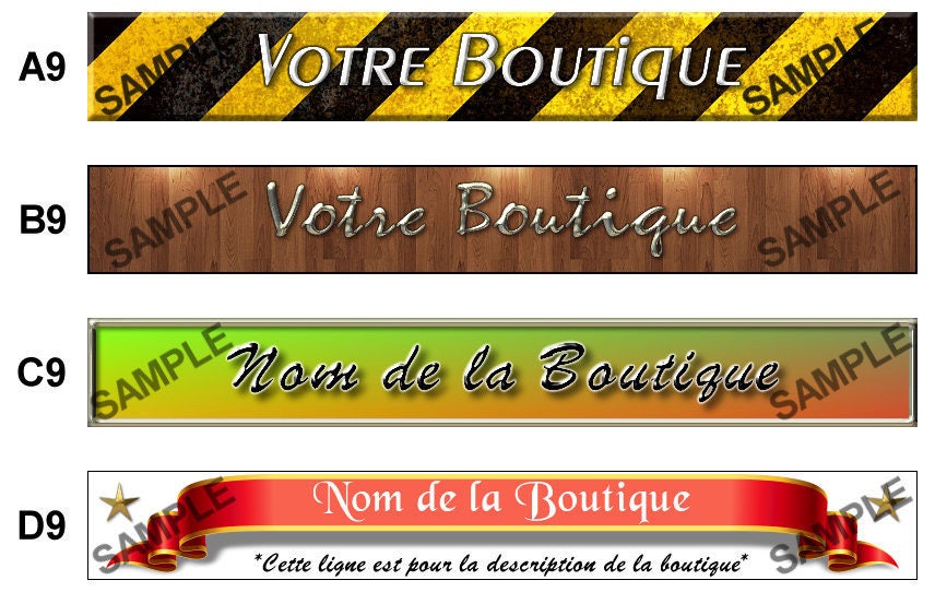 Bannières de boutique ETSY pour haut de page Série 9