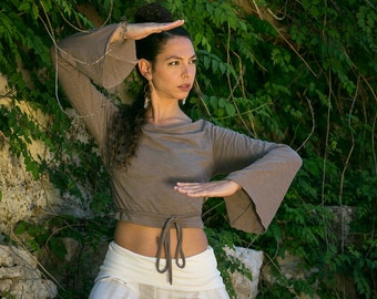 Bohemian long sleeves top , Gypsy Long Top, Crop Top , Bell sleeve top , Gypsy Crop Top