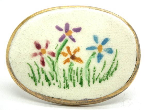 LARGE RING for women, floral and white