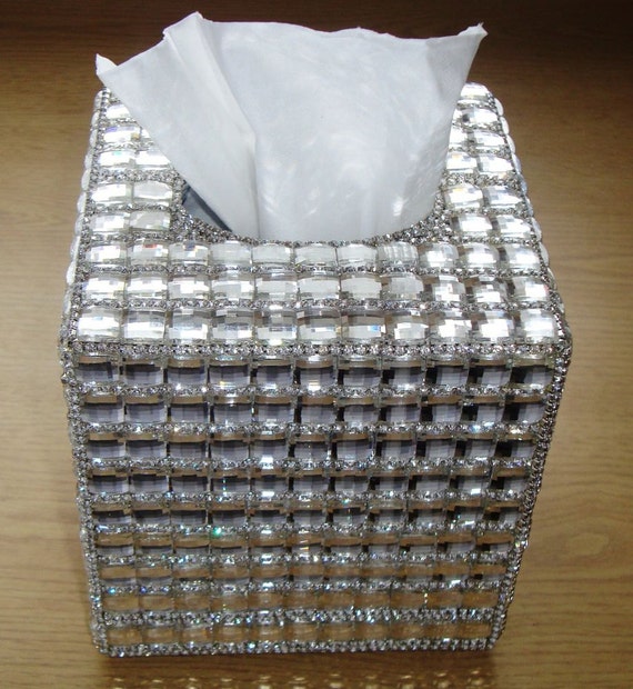 Clean Rhinestone napkin box bling bling napkin holder Square