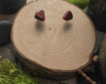 Red Tiger Eye Stud Earrings
