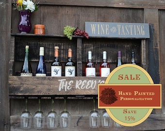 Personalized Gift | Wedding Gift | Wine Rack Gift | Rustic Wine Rack | Wedding Sign | Newlywed Gift | Wall Wine Rack | House Warming Gift