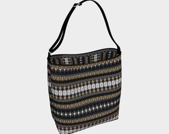 Zipped Up - Ladies day tote bag, handbag, lined bag, earth tones, crafts bag, knitting bag, carry-all, overnight bag, travel bag