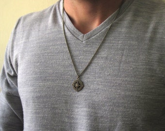 Compass Necklace , Mens Necklace , Graduation Necklace , Best Friend Necklace , Travel Necklace , Inspiration Necklace , Steampunk Necklace