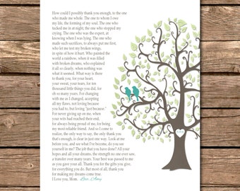 Gift for Mom from Daughter to Mom How can I Thank You? CANVAS ART Print Gift Poem for Mother Keepsake Gift tree Thank You Gift Personalized