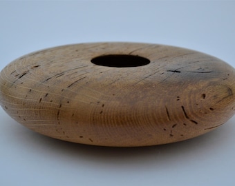 Reclaimed white oak shallow vessel