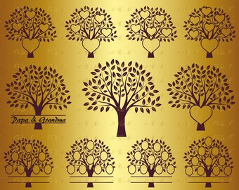 60% OFF, Family Tree SVG Tree Svg Heart Monogram Decal Png Eps Dxf Vinyl Cut Files Grandparents Floral Silhouette Art Print Download Vector