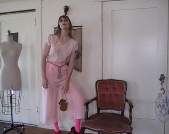1930's Pink Pajama Jumpsuit sz Sm