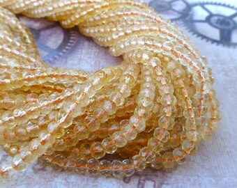 free UK postage Strand of 125 Citrine Faceted Rondelle Gemstone Beads AAA Grade