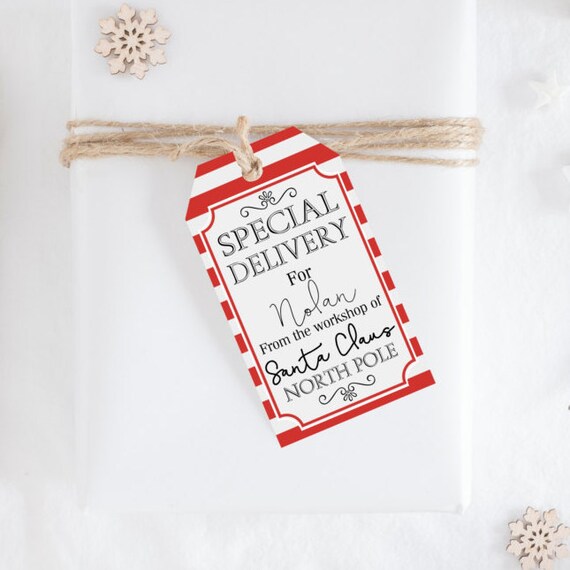 Personalized Gift Tags From Santa Claus Custom Kids