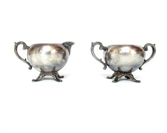 Vintage WM Rogers Silverplate Sugar Bowl and Creamer