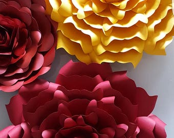 Polygon bases for paper flowers PDF file all sizes circles