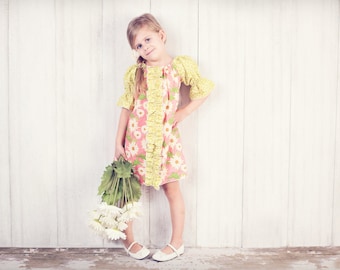 Merideth's Center Ruffle Peasant Dress and Top PDF Pattern size 6-12 months to size 8