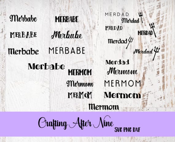 Mermaid Family Mer Mom SVG Mer Babe SVG Mer Dad Svg