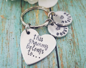 This Grandma Belongs to Personalized Keychain Personalized Grandma Gift Custom Grammy Mimi Nana Gift Grandmother Gift Children's Names