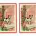 WELCOME HOME! (2) Vintage Single Swap Playing Cards Paper Ephemera Scrapbook