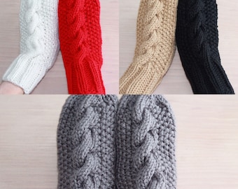 Women’s cable knit mittens (in 5 colors)