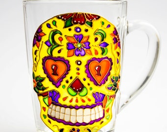Day of the Dead, Sugar Skull Mug, Dia de los Muertos Mug
