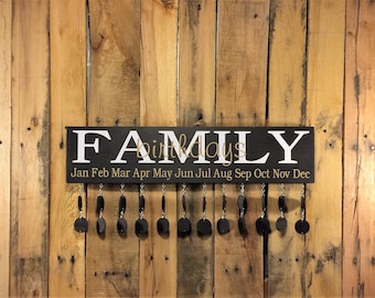 Birthday Sign Board - Birthday Sign Wood - Birthday Sign Custom - Family Birthday Sign- Family Birthday Calendar - Family Celebration Board