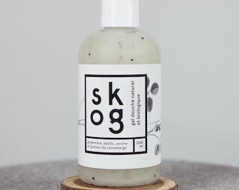 Cranberry seeds, ginger, oatmeal and basil organic shower wash