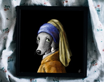 The Dog with the Pearl Earring Print