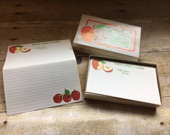 Super cute mid century Here's Whats cookin' apple recipss cards with box!