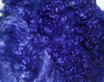 Cotswold Wool Locks, Locks for Spinning, Needle Felting, Blythe Reroot, Curly Doll Hair, Doll Wigs, in Shades of Iris Purple 1 oz.