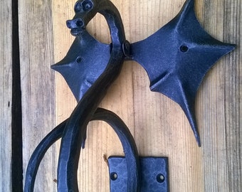 door knocker dragon forged hand made