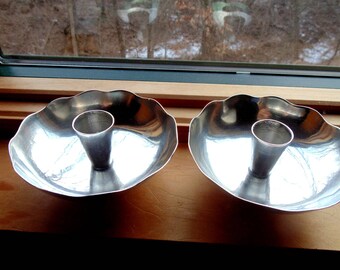 STERLING CANDLEHOLDERS. TANE. Candle Holders. Sterling Silver. Hecho En Mexico. 2 signed. J Marmolejos. vintage. 1970s. OurVintageHouse