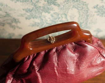 Vintage Oxblood Leather Handbag