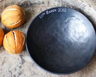 6th ANNIVERSARY GIFT Iron Bowl hand made metal bowl hand stamped personalised message jewellery dish gift for her house warming gift Bowl