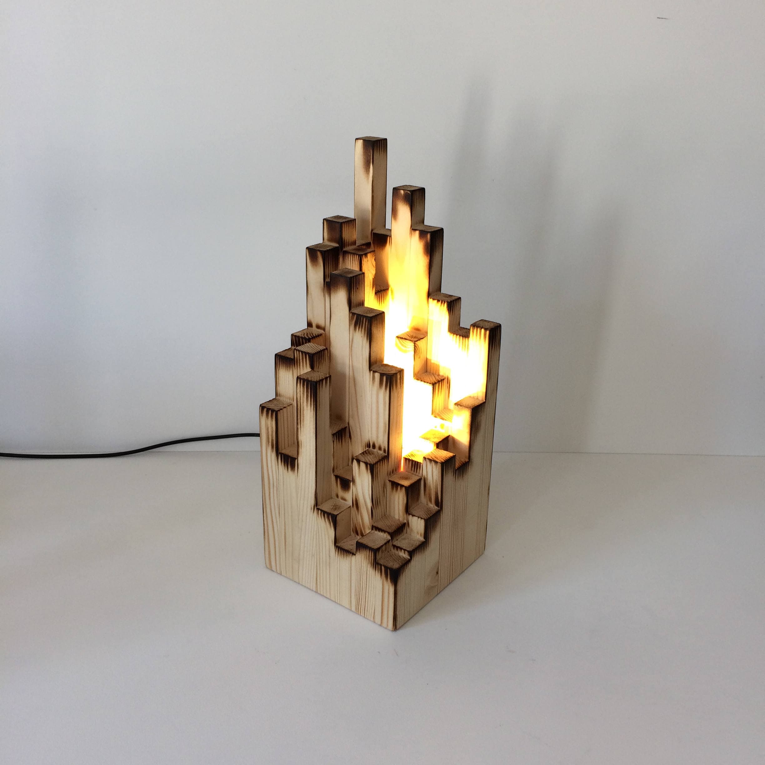 wooden sculpture sculpture lamp abstract lamp unusual gift