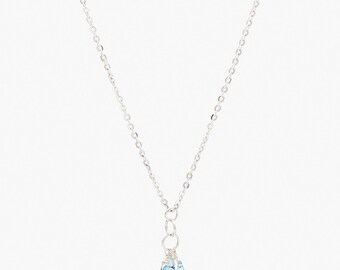 Blue Chalcedony Tear Drop Cluster Pendant