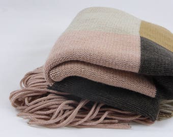 Caroll winter fringed shawl