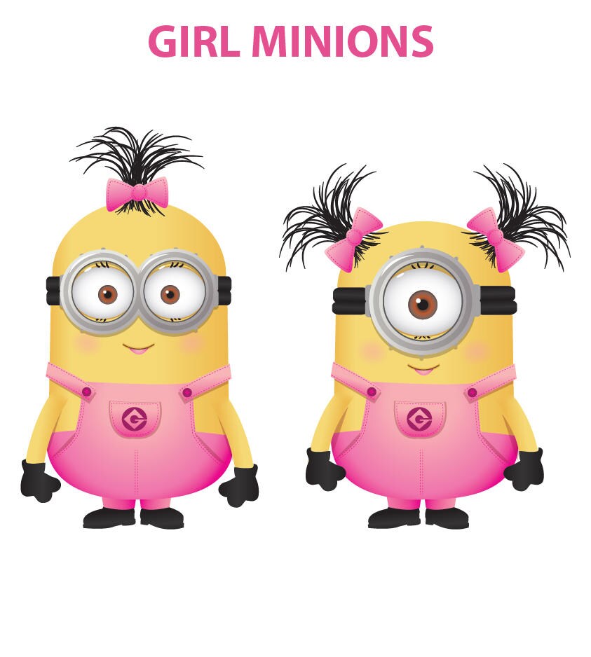 Minion Girl Minion SVG Eps, Dxf, Png, Minions vector Despicable Me Svg eps dxf Layer