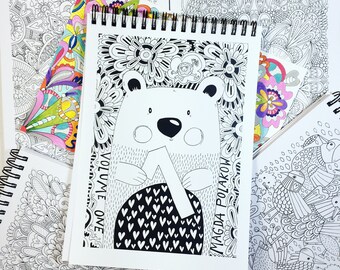 Adult Colouring Book 40 illustrations A5 size Traveler Colouring Book Travel Mini Book Colouring Addicts