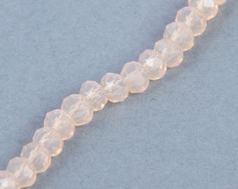1 row of 140 pale salmon 4x3mm faceted abacus beads